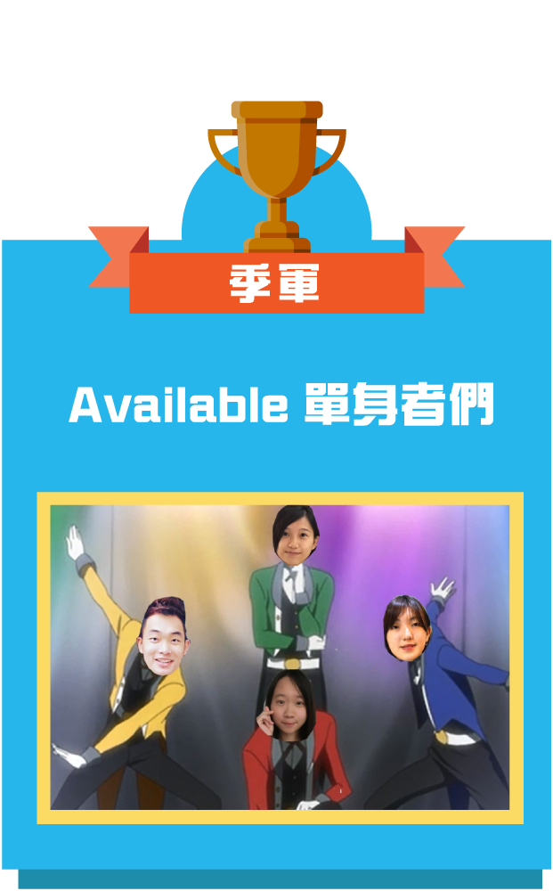 季軍: Available 單身者們