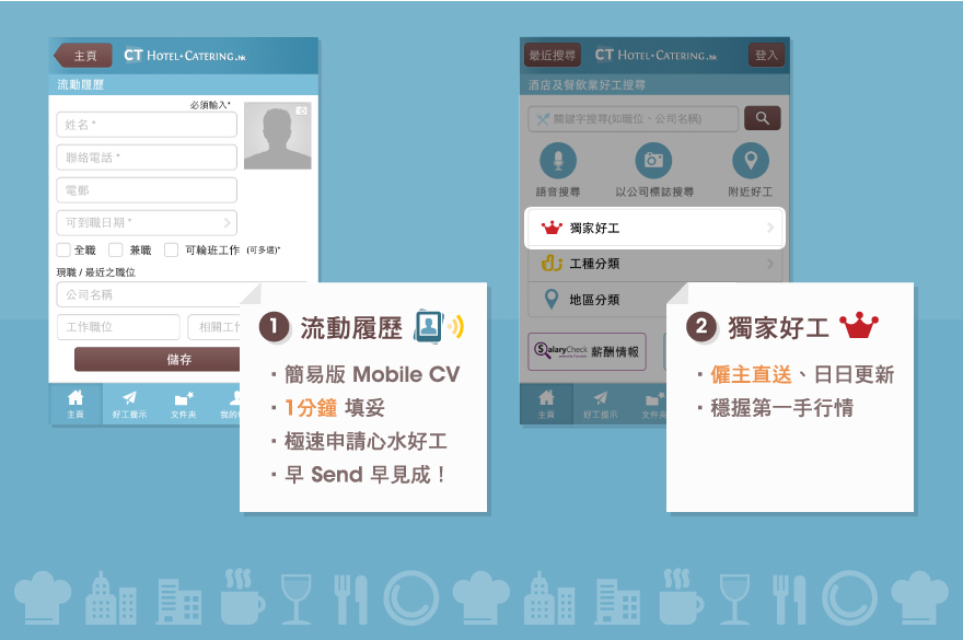 流動覆歷、獨家好工